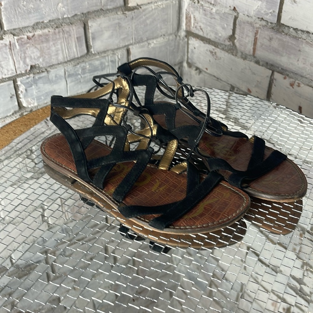 Black suede Sam Edelman Strappy Sandals size 8.5